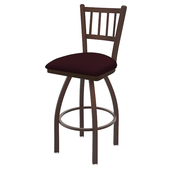 25" Swivel Counter Stool, Bronze Finish, Canter Bordeaux Seat